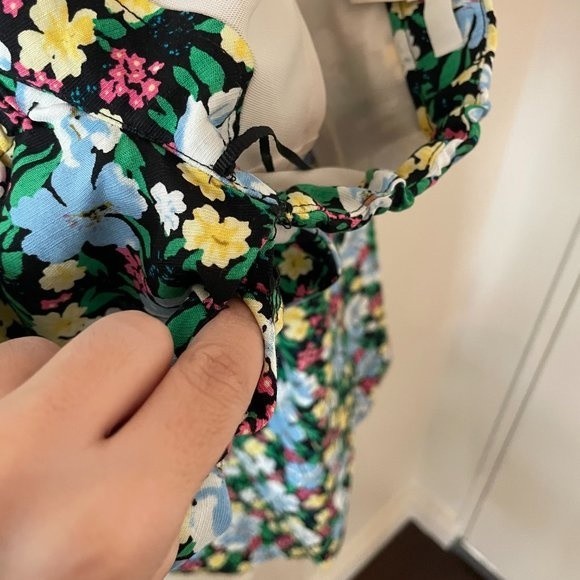 Maje Rapy Floral Off The Shoulder Mini Dress Emily in Paris Size 3 (Large) - Picture 4 of 15